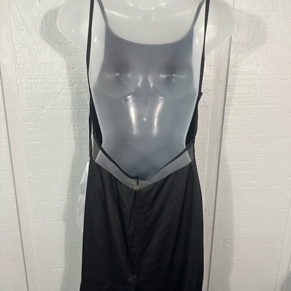 Leena For Mac Duggal Black Spaghetti Strap Dress Size 6 NWT - Picture 5 of 12